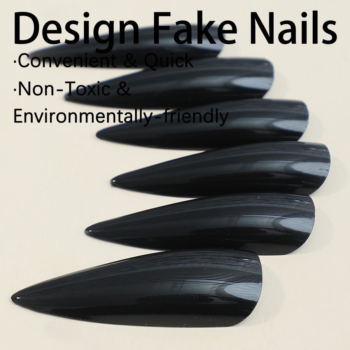 Pointed Dark Series Fake Nails Removable Nail Art