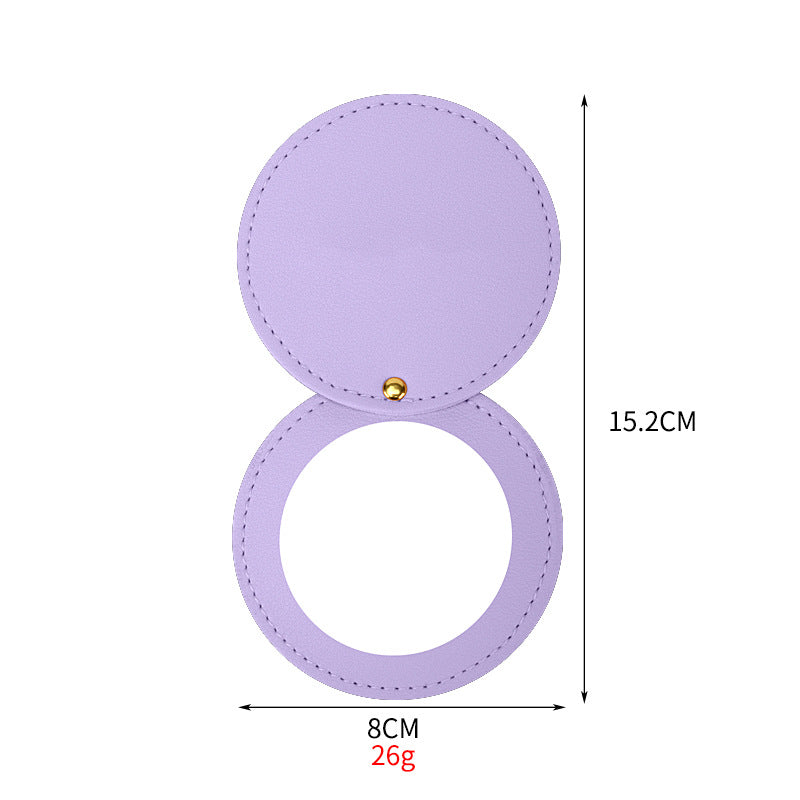 Boîte ronde portable en cuir pour accessoires de maquillage