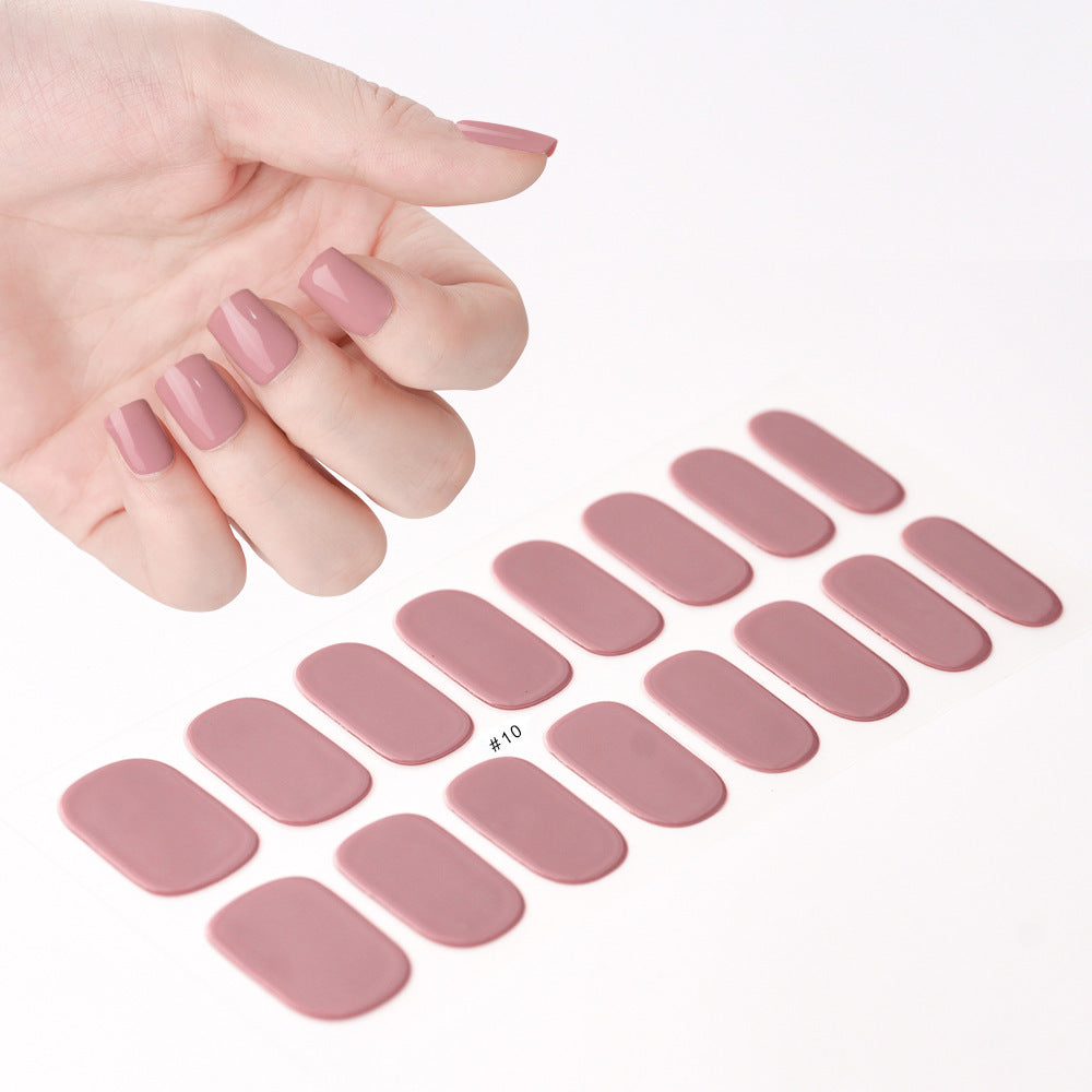 Autocollants pour ongles en papier de couleur pure, durables et imperméables