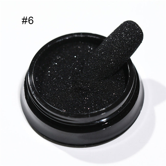 Shimmering Powder Starlight Woolen White On Black Nail Care Nail Art