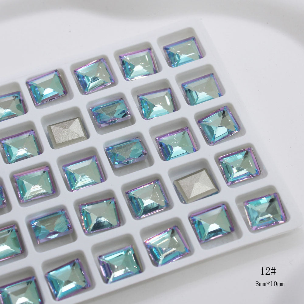 Flash Electroplating Lake Butterfly Fat Square Nail Care Nail Art