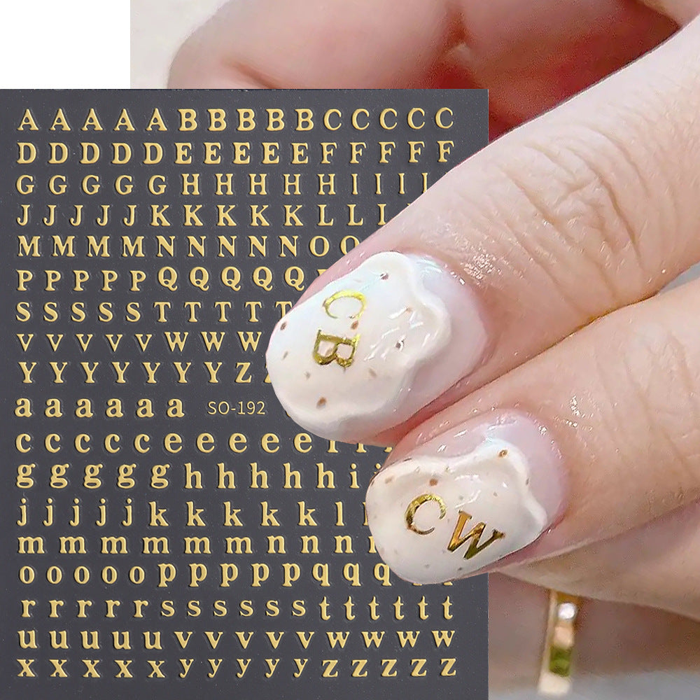 Simple English Letter Iti Back Glue Nail Stickers