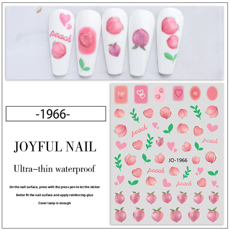 Lemon Grapefruit Watermelon Strawberry Peach Cherry Nail Stickers