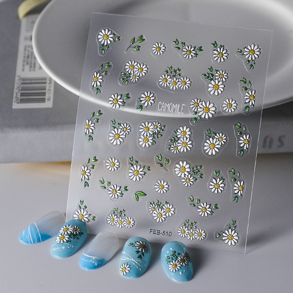 Adhesive Flower Iti Ornament Flowers String Nail Stickers