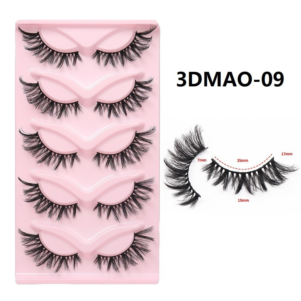 Five Pairs Of Cat Eyelashes Thick False Lashes