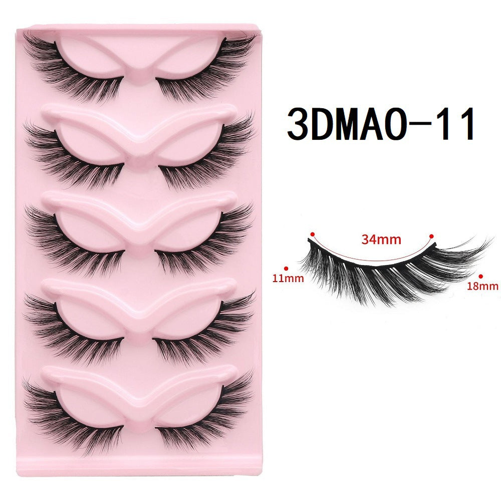 Five Pairs Of Cat Eyelashes Thick False Lashes