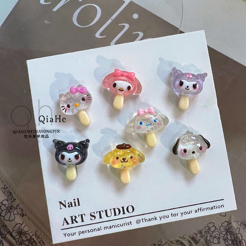 Ice Candy Cartoon Ornament Cream Three-dimensional Resin Nail Care Nail Art