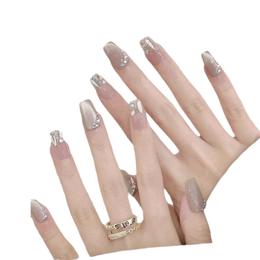 Flash Therapy White Cat Diamond Handmade Nail Stickers