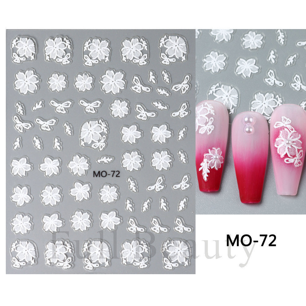 Pink Butterfly Elegant Dream Big Bowknot Nail Stickers