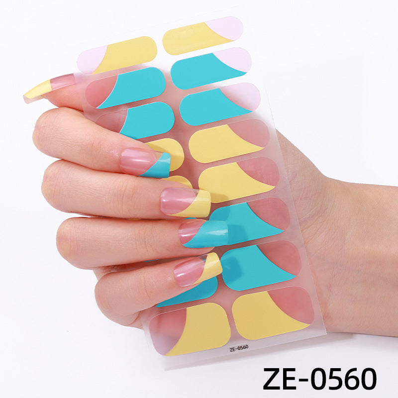 Powder Flashing French Butterfly Simple Flowers Nail Stickers