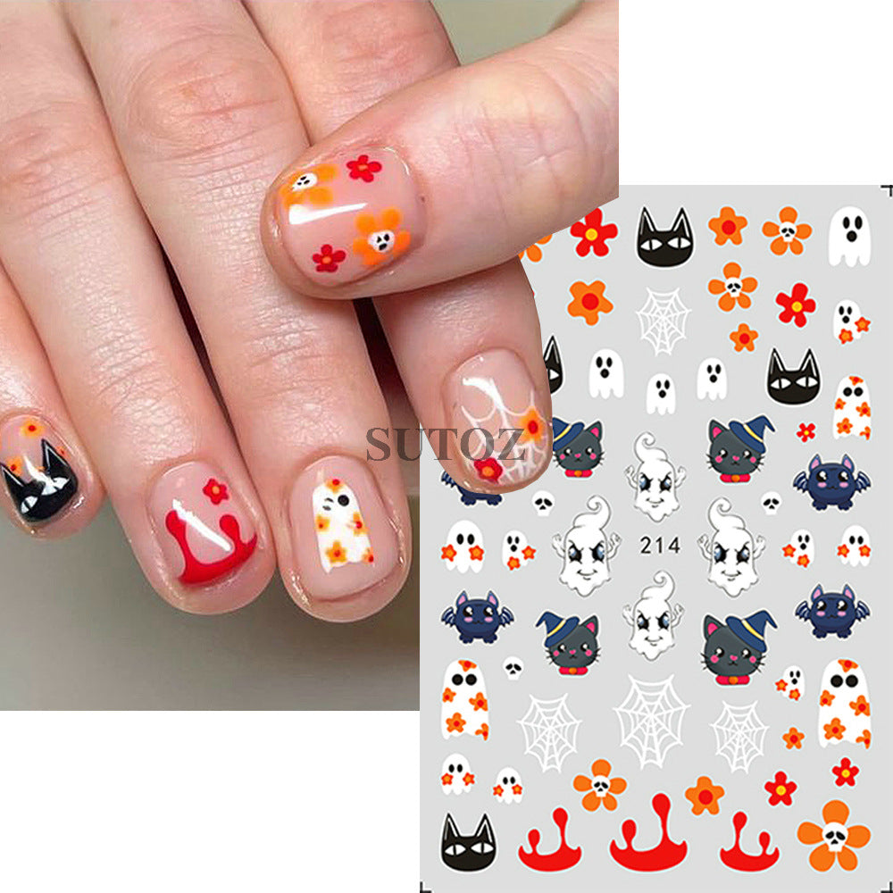 Halloween Carnival Series Funny Pumpkin Ghost Nail Stickers