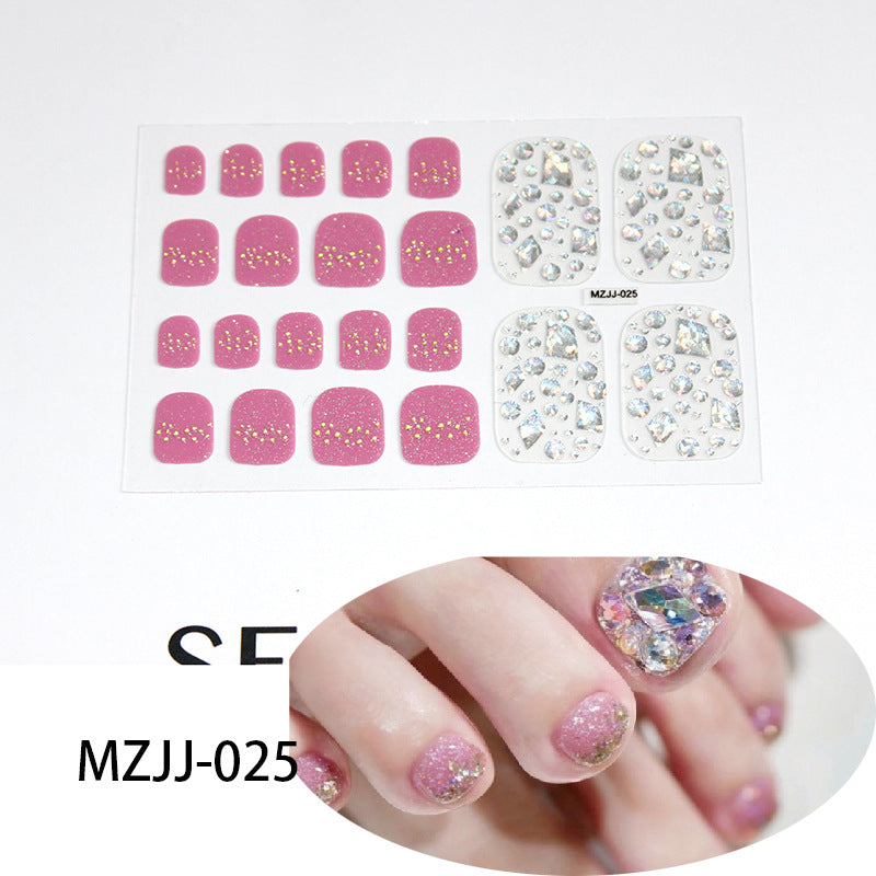 Full Hot Rhinestone Ornament Feet Color Nail Stickers