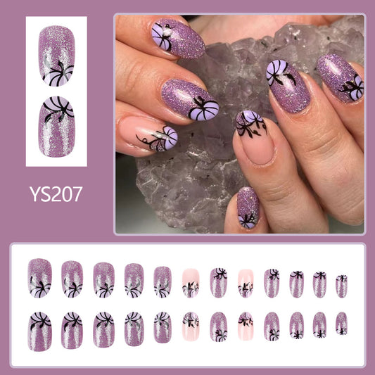 Cadeau de vacances à paillettes Faux ongles Halloween Nail Art