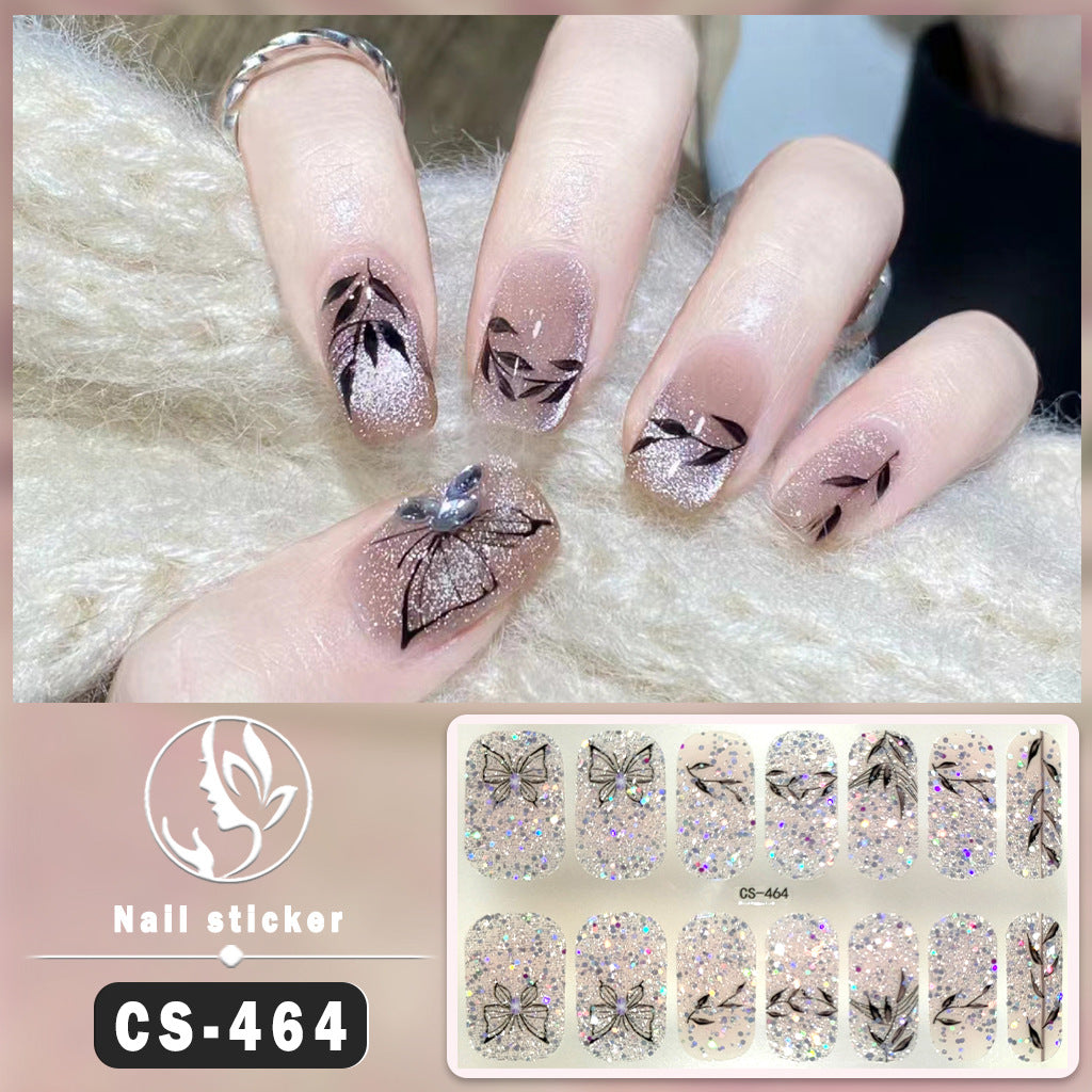 Autocollants pour ongles en gel imperméables avec motif de fleurs de vent