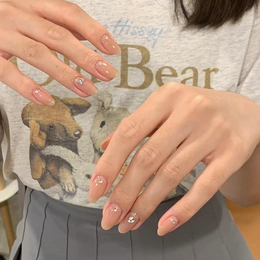 Autocollants pour ongles faits à la main en strass pour femmes