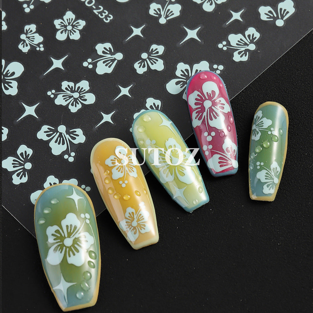 Summer Fresh Romantic Cherry Blossoms Back Nail Stickers