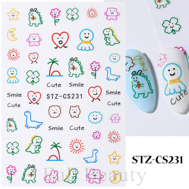 Fresh Little Daisy Yellow White Cute Nail Stickers