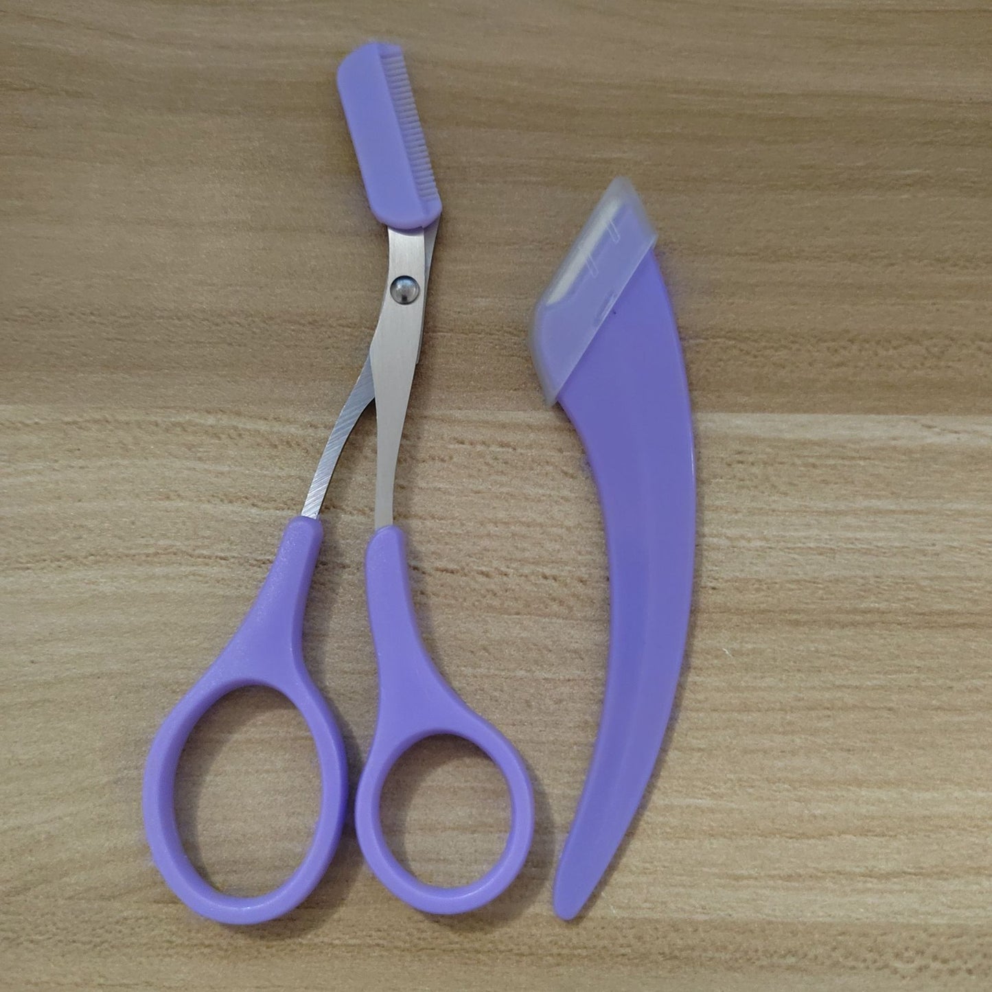 Scissors With Trimmer Curved Moon Knife Makeup Accessories