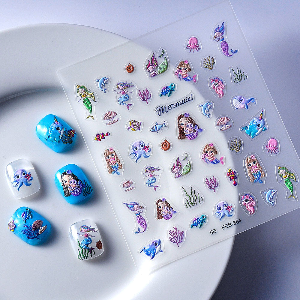 Lucky Koi Cute Fish Soft Relief Nail Stickers