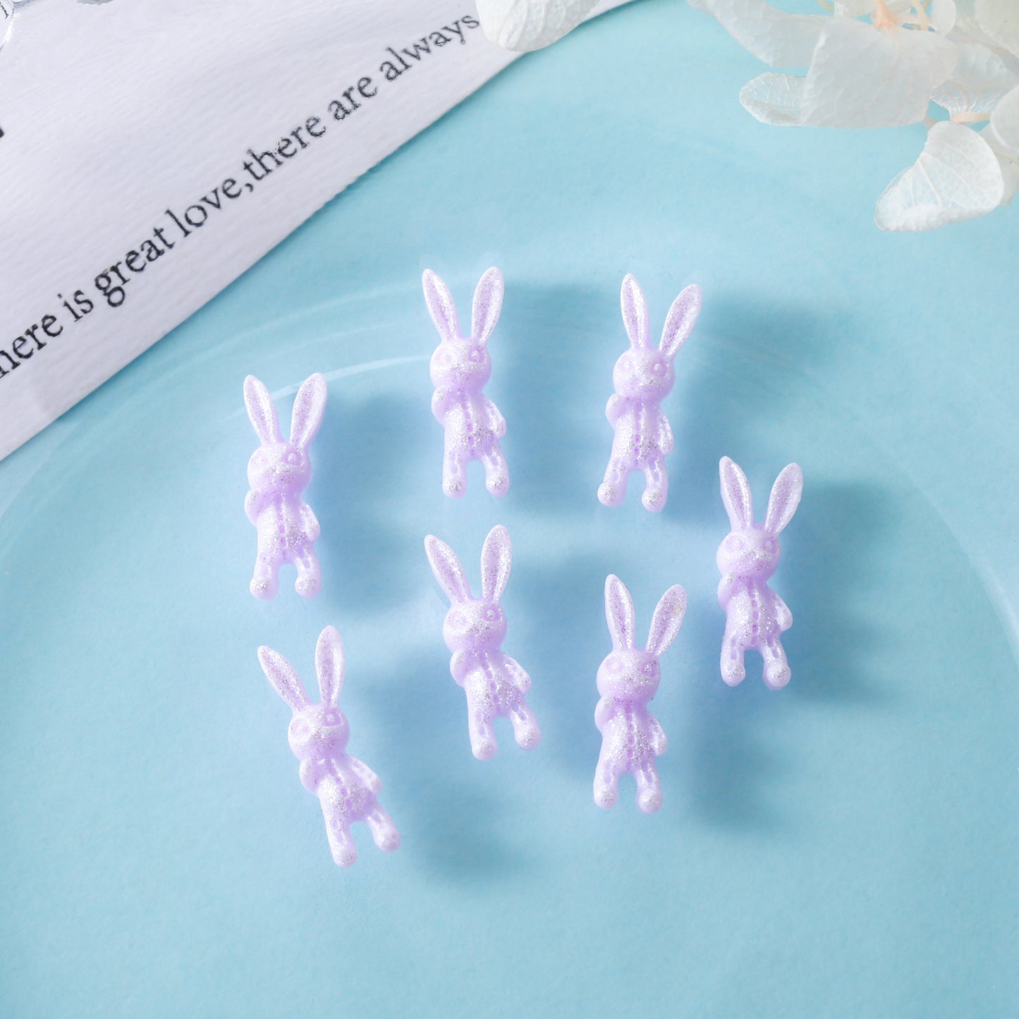 Luminous Skull Rabbit Ornament Cute Cartoon Nail Care Nail Art