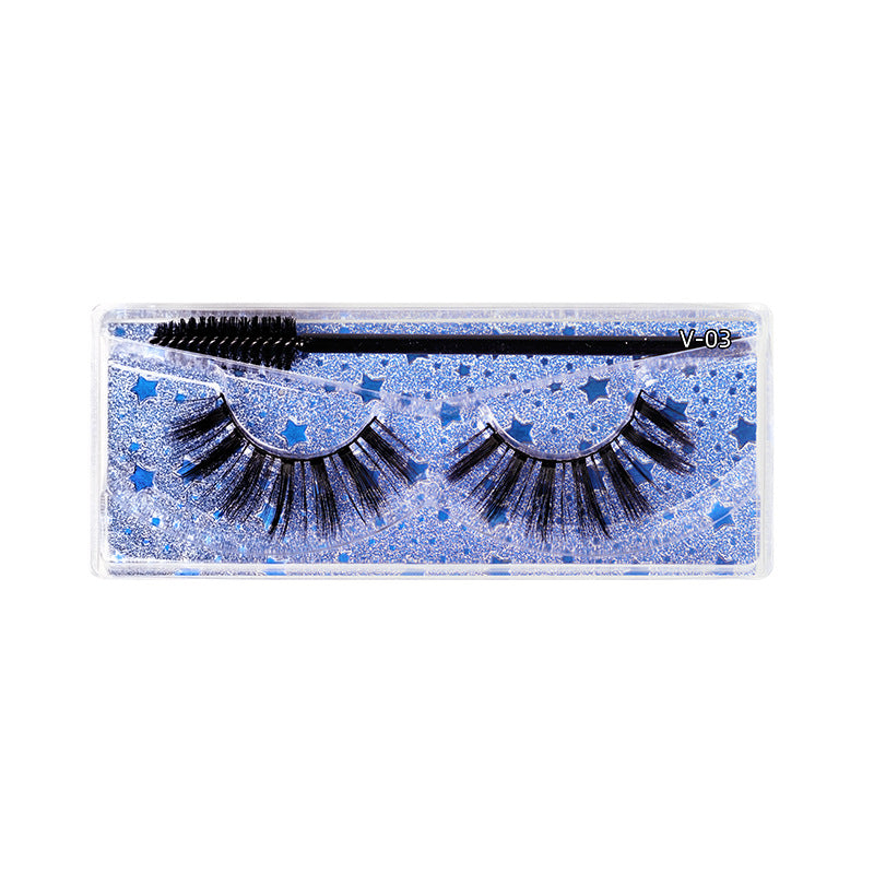 Thick Eyelashes Pair Cotton Stem Natural False Lashes