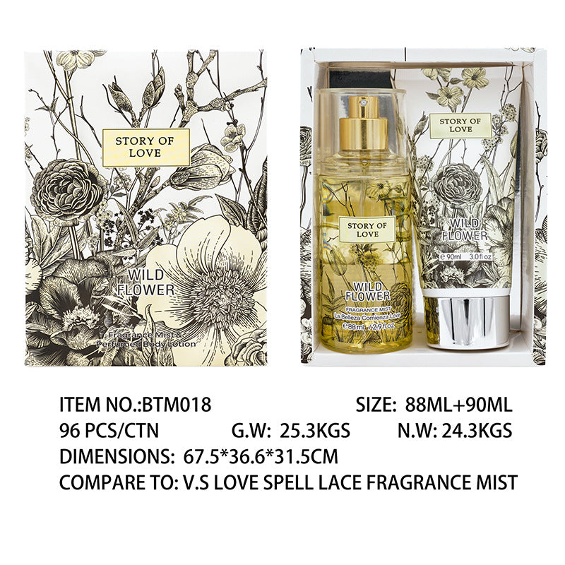 Coffret de parfums pour femmes en Thaïlande Lotion pour le corps en deux parties Parfums pour femmes