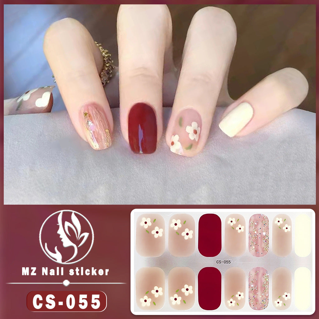 Applique Full Paste Blooming Contrast Color Nail Stickers