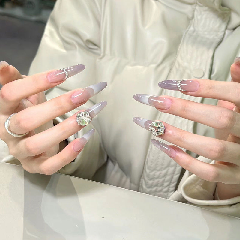 High-grade Handmade French Gradient Long Water Drops Nail Stickers