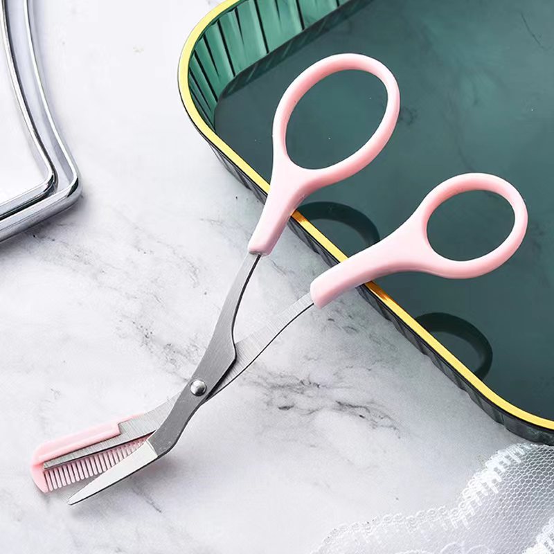 Scissors With Trimmer Curved Moon Knife Makeup Accessories