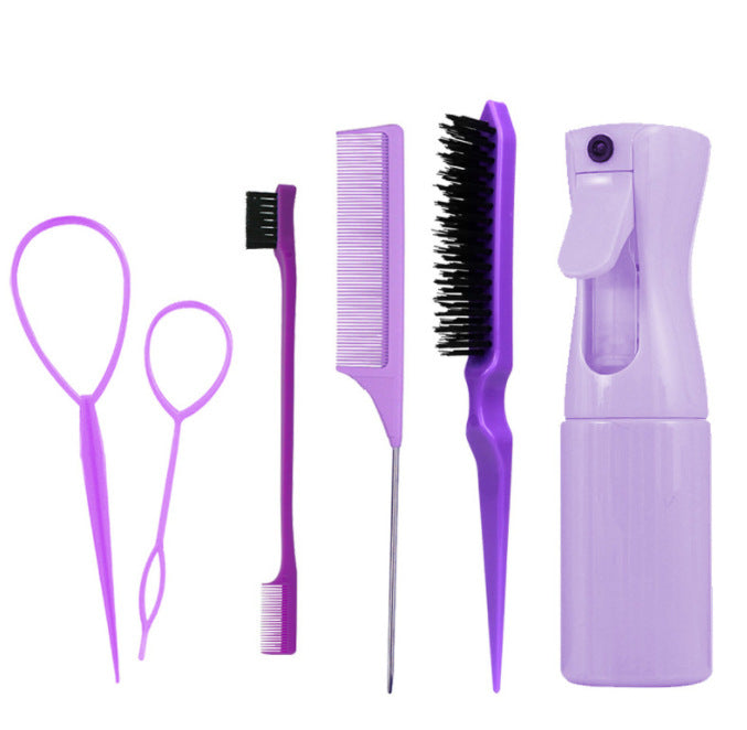 Flacon pulvérisateur pour costume de coiffure noir Brosse à sourcils en peluche Brosses à cheveux et peignes