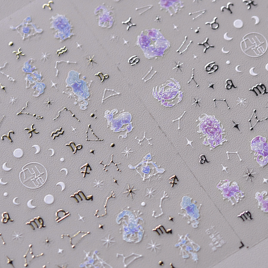 Stylish Beautiful Gilding Retro Twee Constellation Nail Stickers