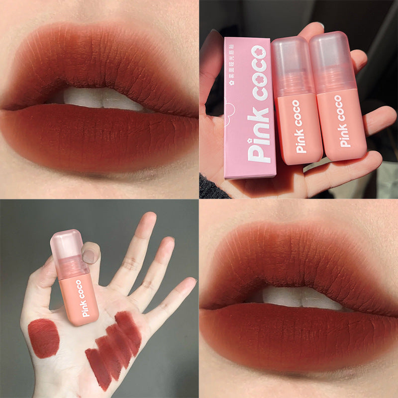 Pink Pier Lacquer Gentle Milk Tea Low Saturation Matte Lip Glosses