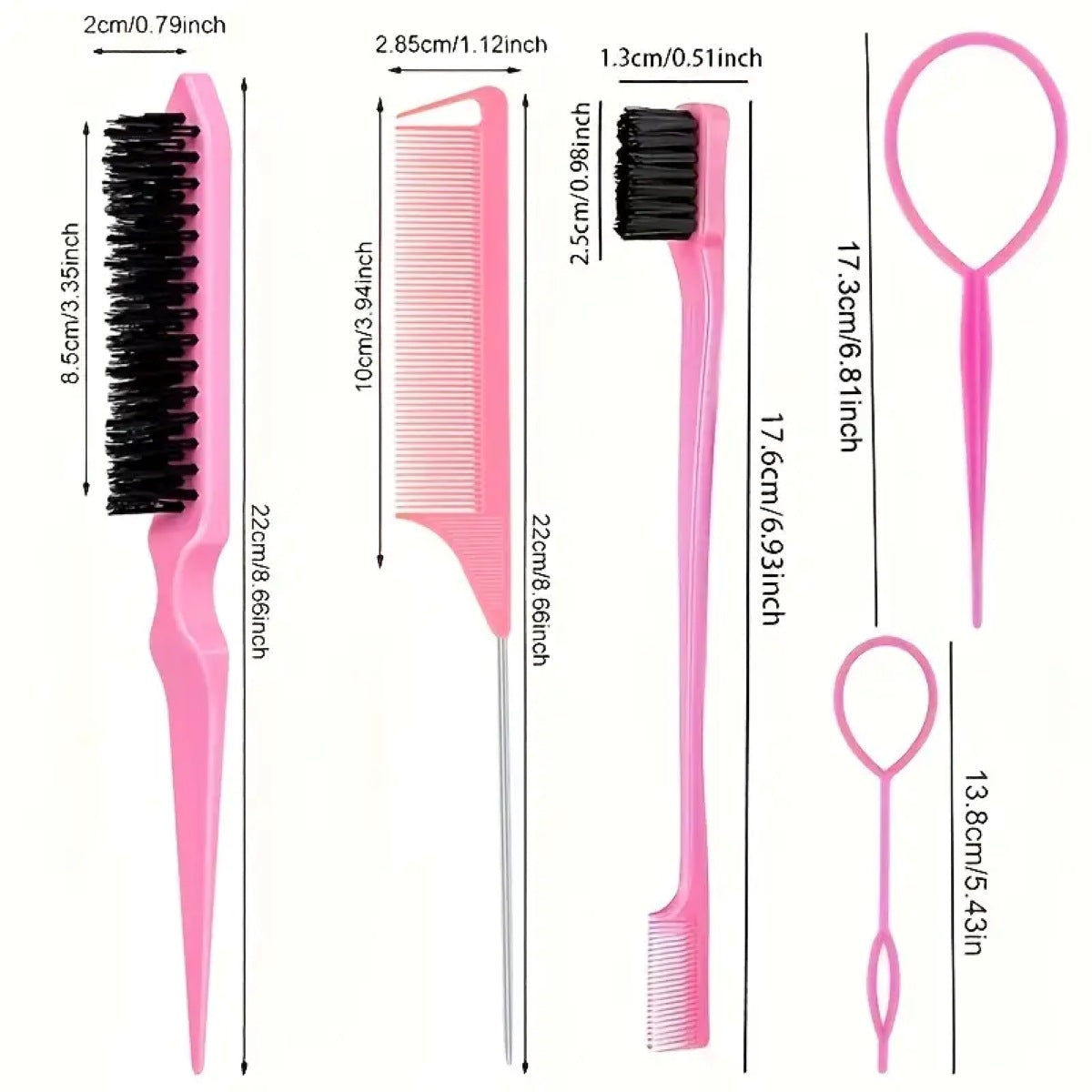 Brosses et peignes à cheveux à double tête avec queue pointue et aiguille en acier