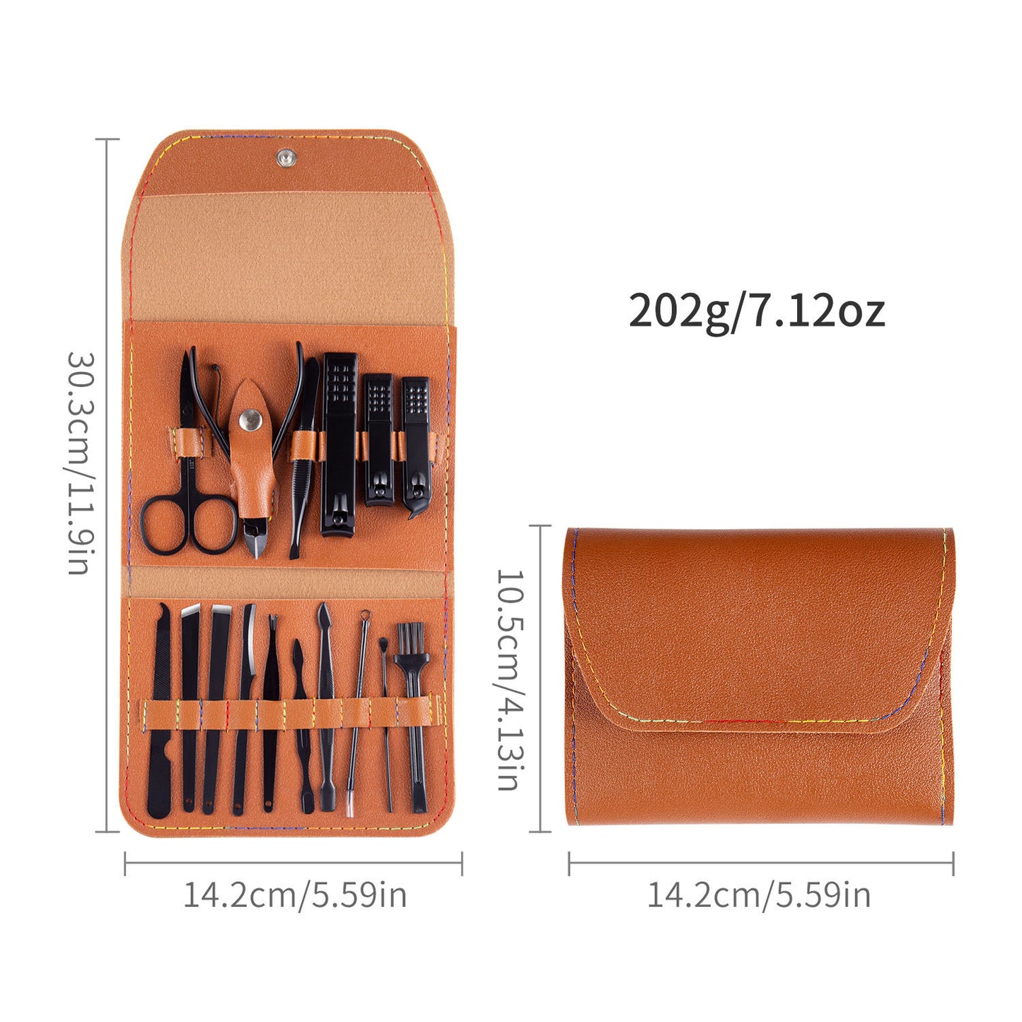 Coffret de coupe-ongles en acier inoxydable, ensemble complet d'outils pour les ongles