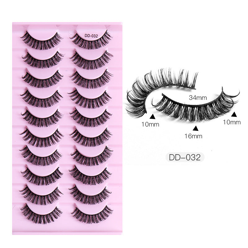 Large Volume Eyelashes Pair Three-dimensional Cross Artificial Mink False Lashes