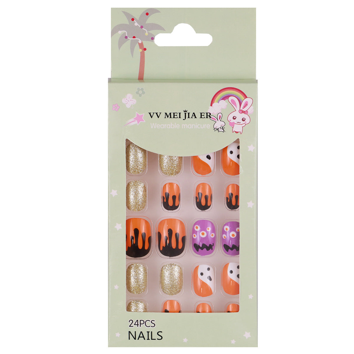 Patch d'usure d'Halloween Faux ongles finis Nail Art