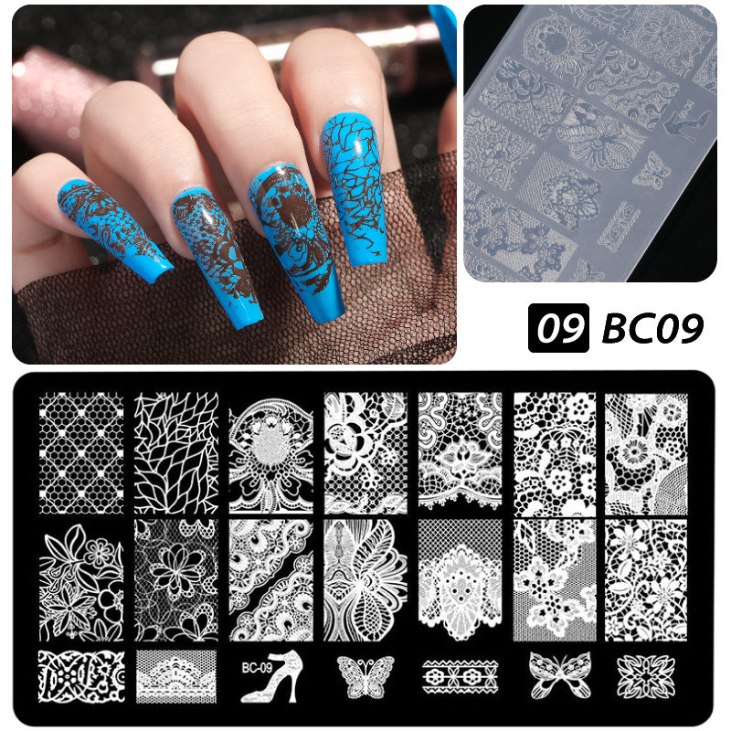 Plastic Seal Printing Board Transfer Manicure Nail Tool Set