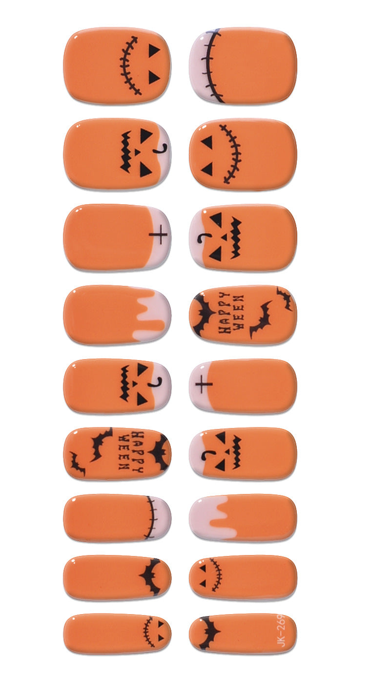 Autocollants pour ongles en gel lumineux en papier pour Halloween