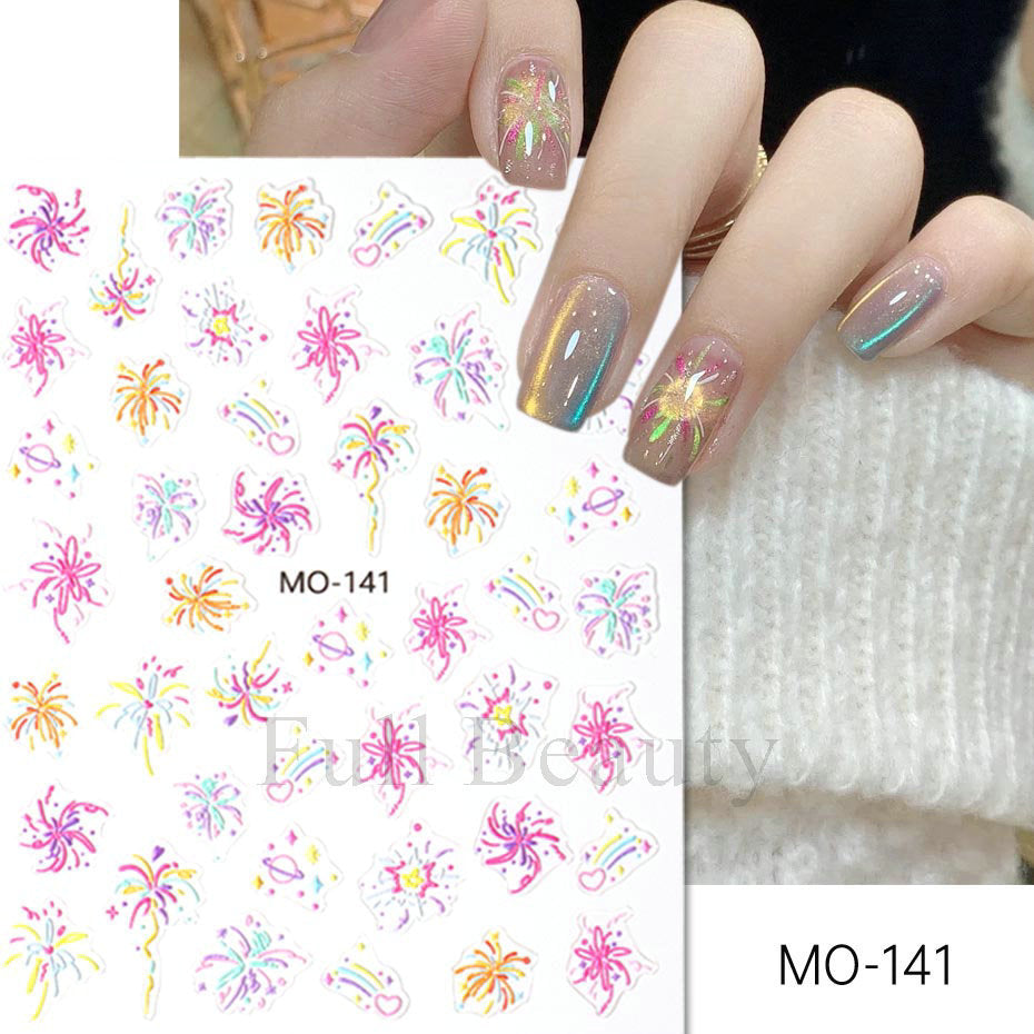 Dopamine Fireworks Series Gradient Dream Color Nail Stickers