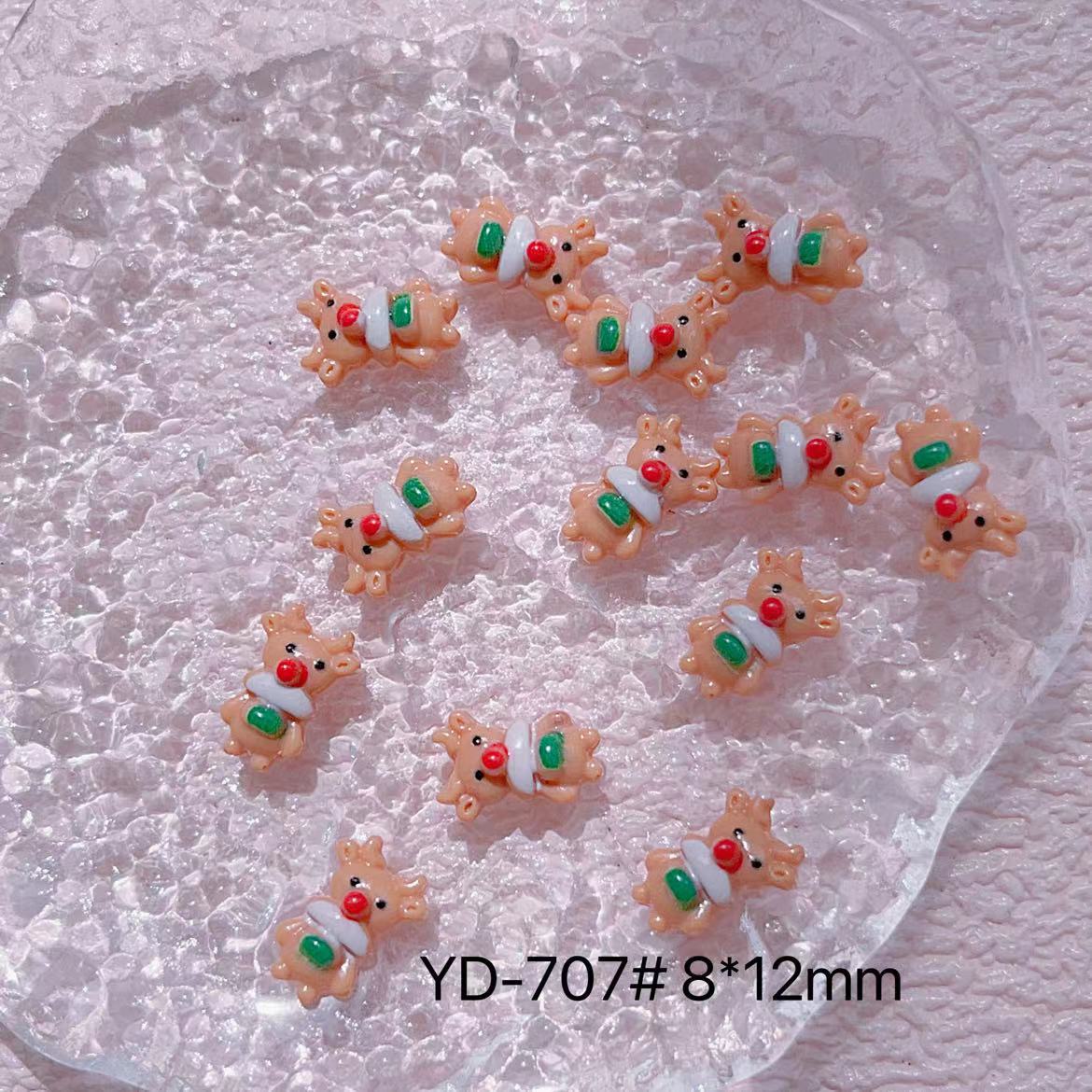 Resin Glossy Christmas Old Tree Elk Nail Care Nail Art