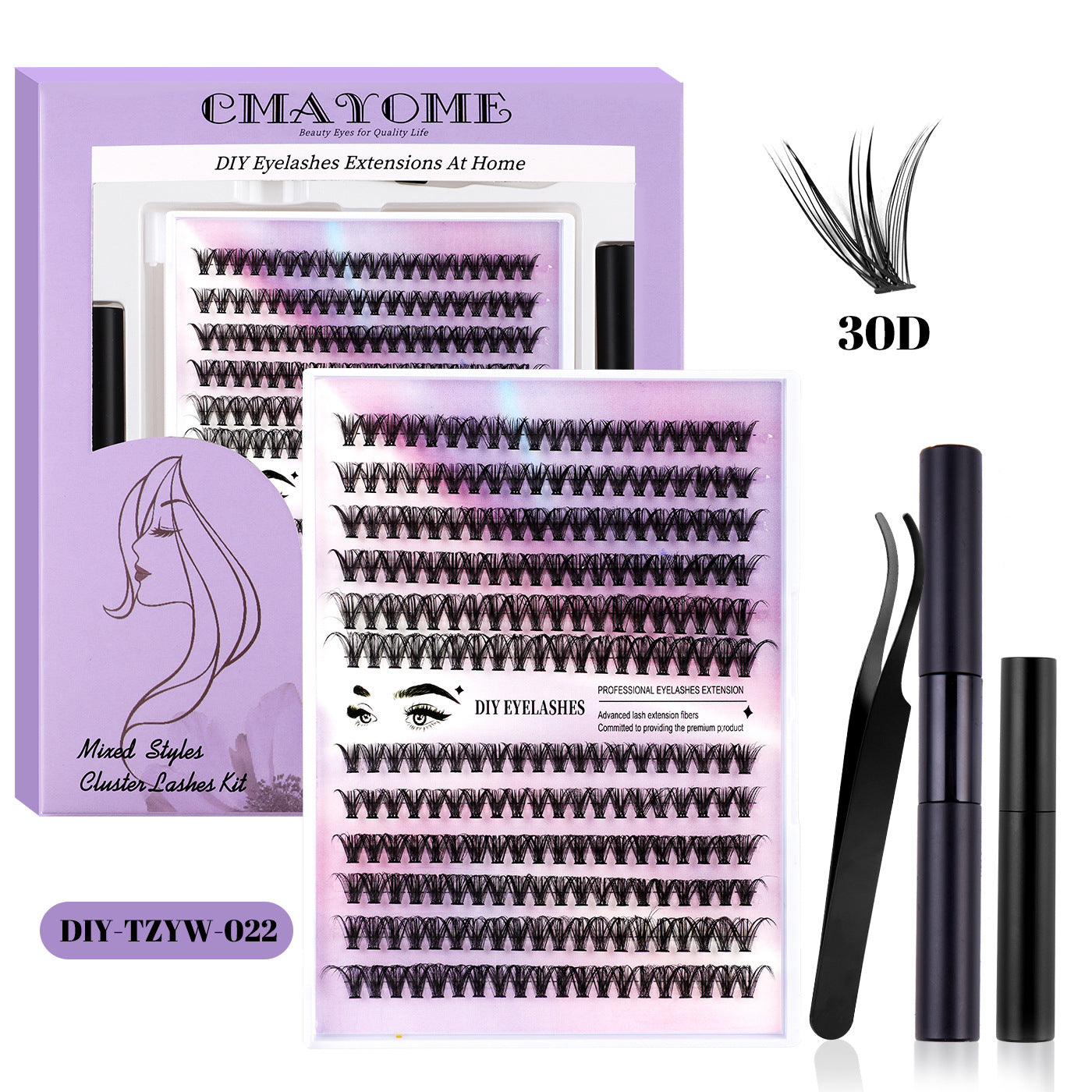 Hot Melt Segmented Eyelashes Combination Large False Lashes