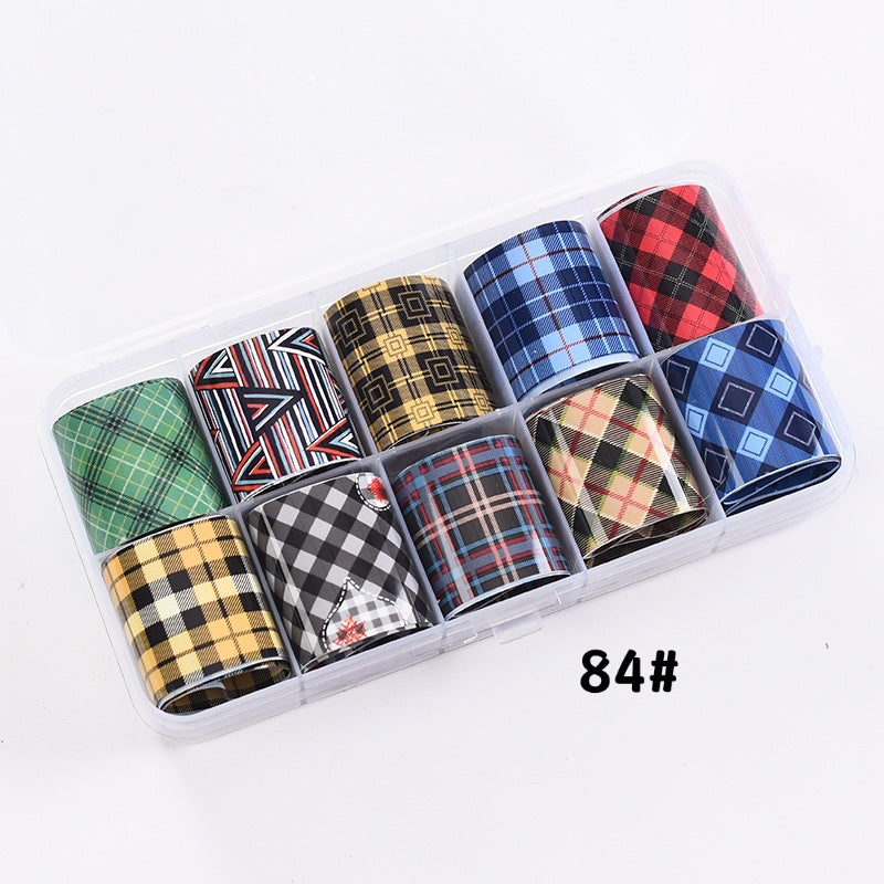 Suit Plaid Snake Leopard Flower Fluorescent Nail Stickers