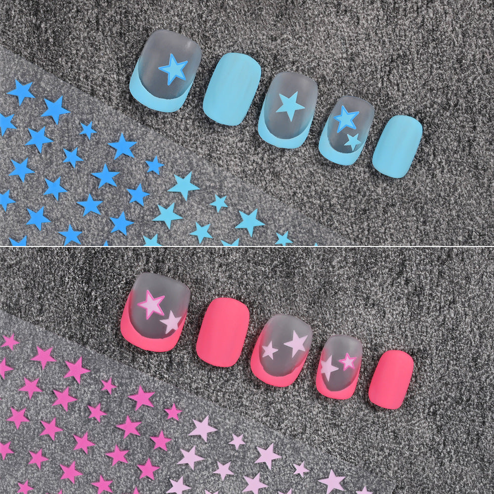 Navy Blue Stars Heart Four Kinds Nail Stickers