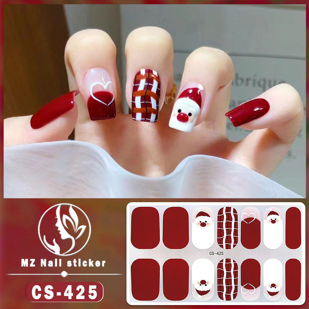 Beauty Full Cute Tree Santa Claus Nail Stickers