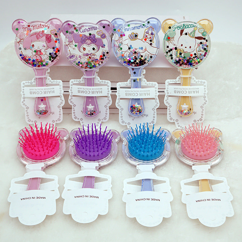 Brosses et peignes à cheveux pour enfants en forme de princesse des neiges et des glaces avec coussin d'air pour chat