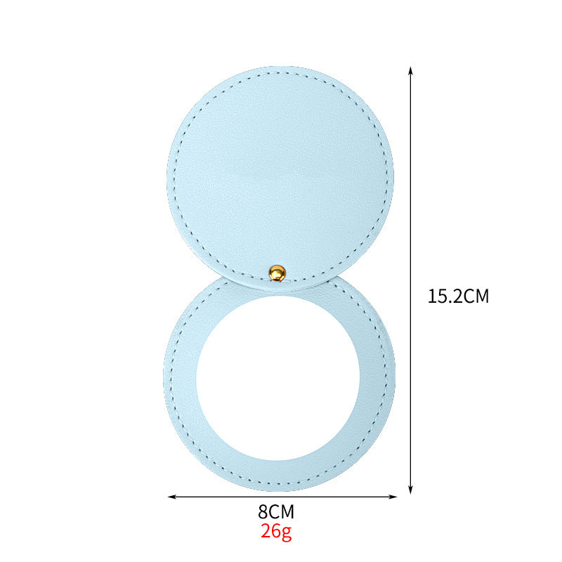 Boîte ronde portable en cuir pour accessoires de maquillage