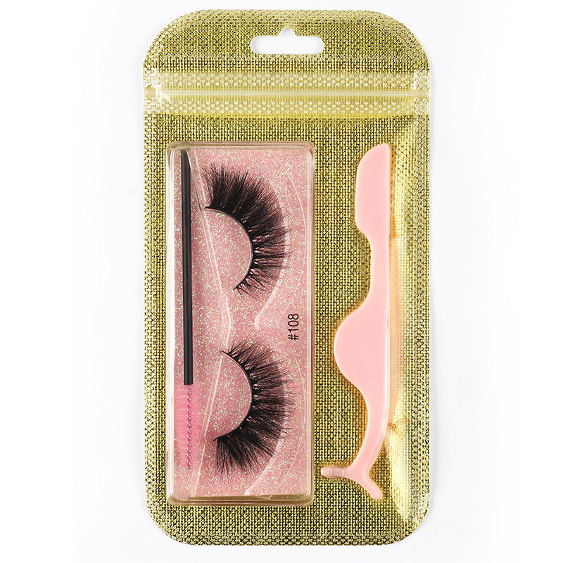 Eyelashes Natural Thick Pair Of Fast False Lashes