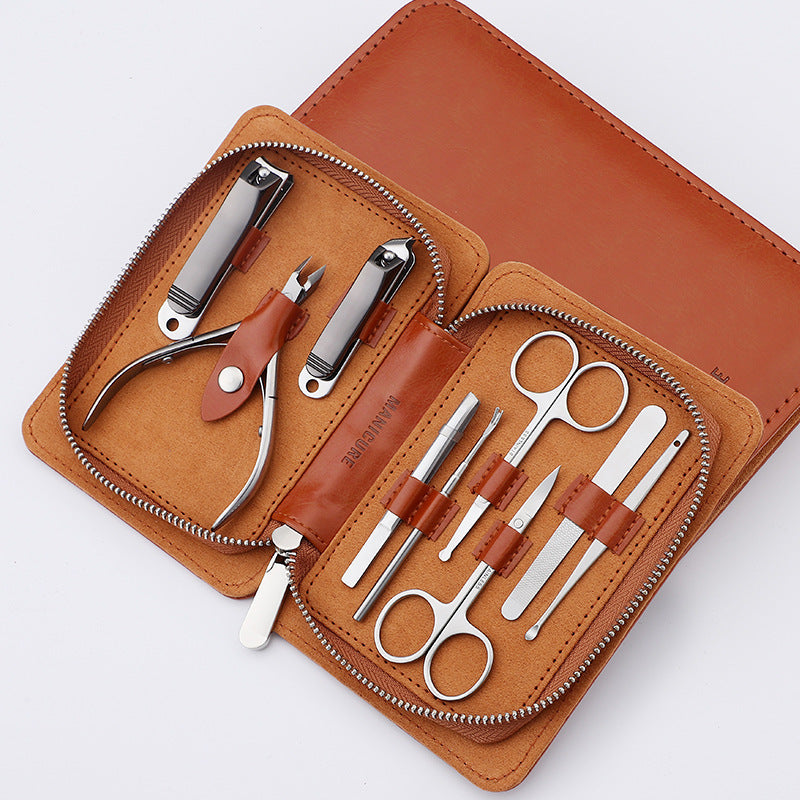 Ensemble de coupe-ongles en acier inoxydable avec ciseaux et outils pour les ongles