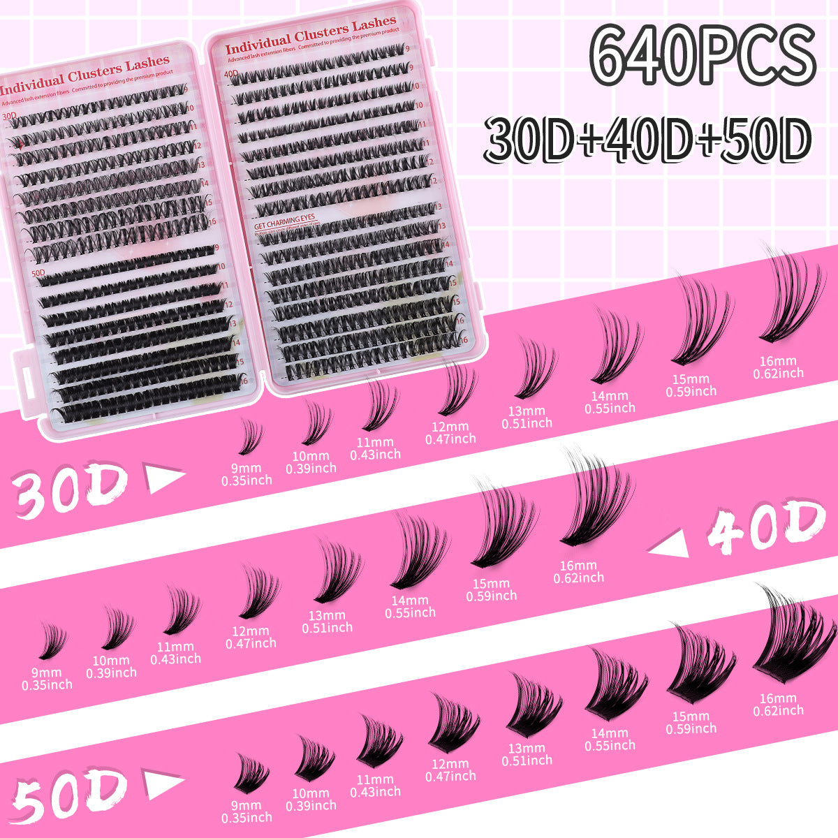 Segmented Large Capacity Eyelash Book Eyelashes Cluster False Lashes