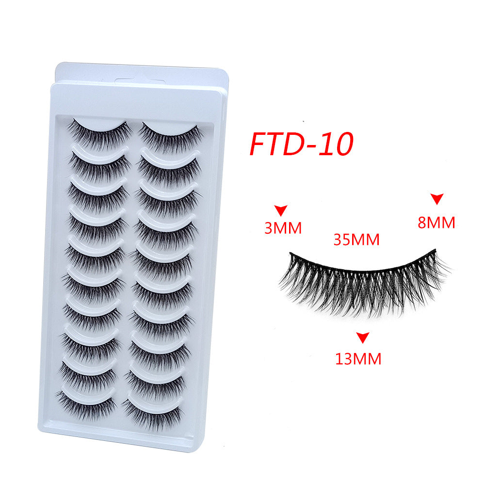 Double Pairs Of Eyelashes Natural Curling False Lashes